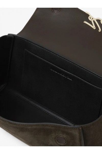 Signature suede shoulder bag