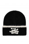 Logo-embroidered ribbed beanie hat