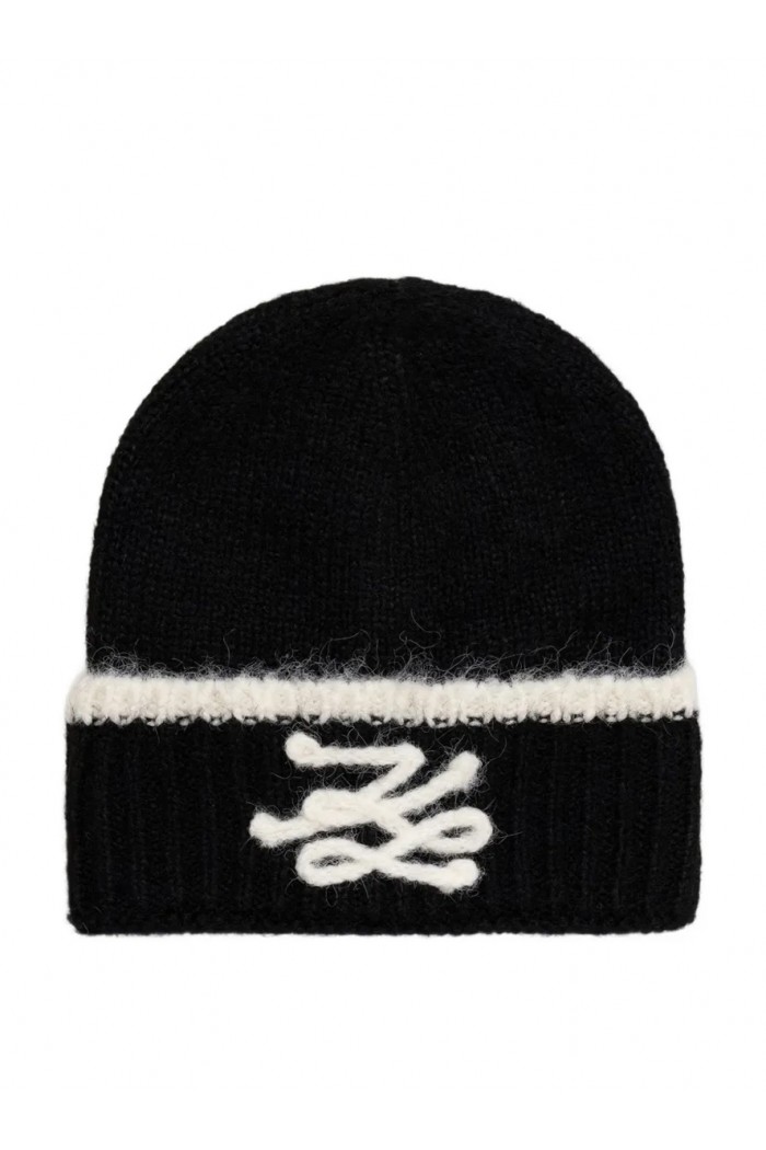Logo-embroidered ribbed beanie hat