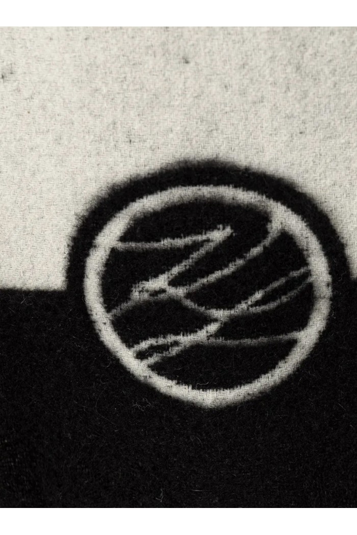 logo-intarsia fringed scarf