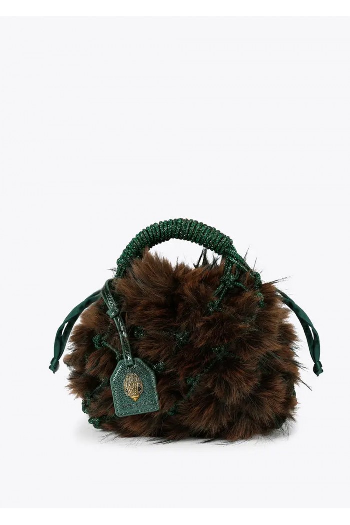 Small macrame crystal bag