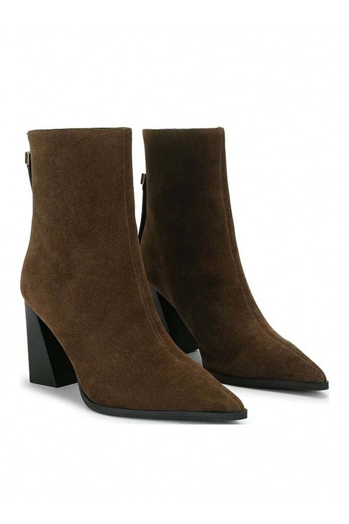 Suede Zip Up Ankle Booties