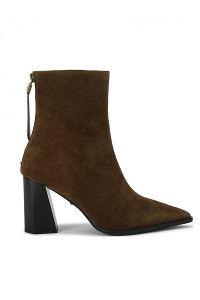 Suede Zip Up Ankle Booties