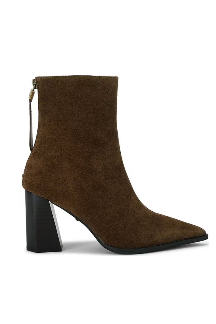 Suede Zip Up Ankle Booties