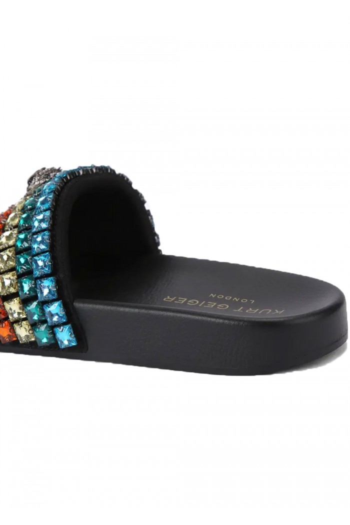 Rainbow Canvas Crystal Sandal 