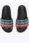 Rainbow Canvas Crystal Sandal 