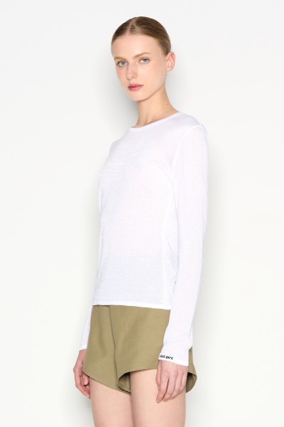 Atlas Knitted Blouse Long Sleeve Rio White