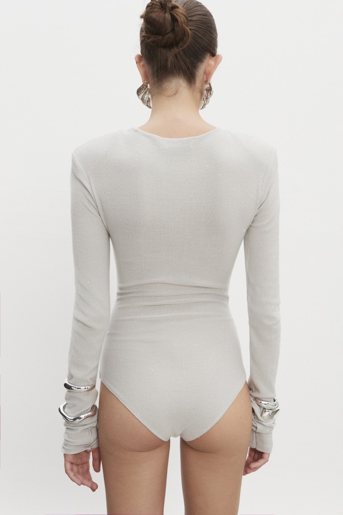 Magnetic Knitted Bodysuit Grey
