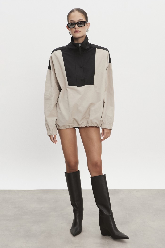 Paolo Wind Anorak M/W Greige-Black Paolo Wind Anorak M/W Greige-Black