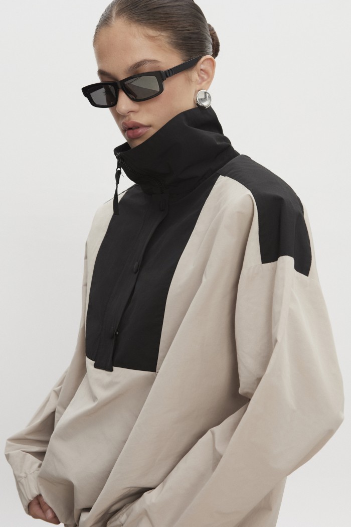 Paolo Wind Anorak M/W Greige-Black Paolo Wind Anorak M/W Greige-Black