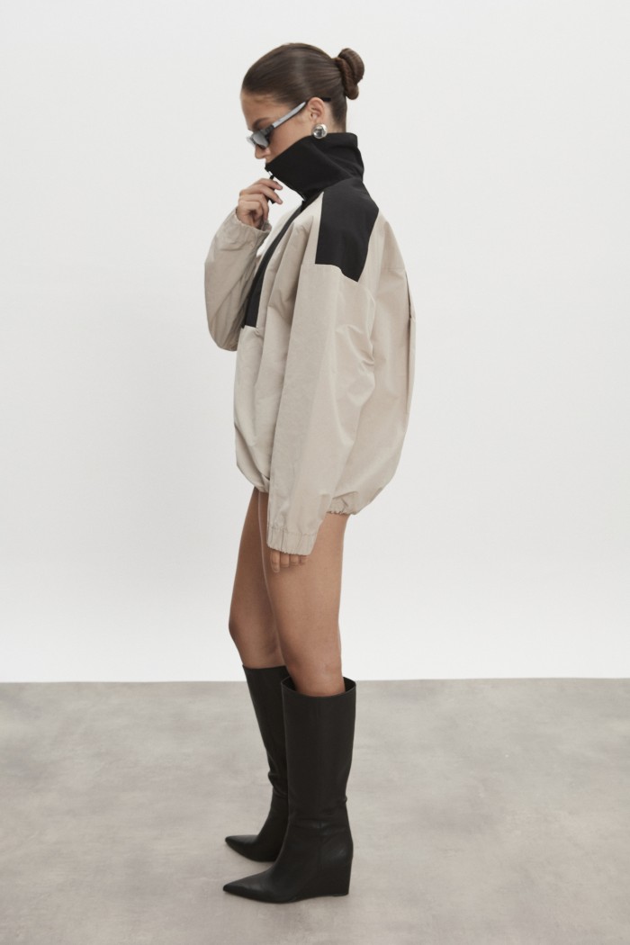 Paolo Wind Anorak M/W Greige-Black Paolo Wind Anorak M/W Greige-Black