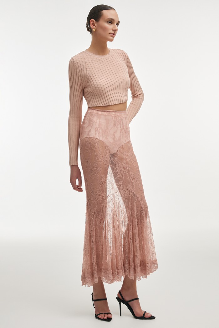Femme Knitted Crop Top Pink