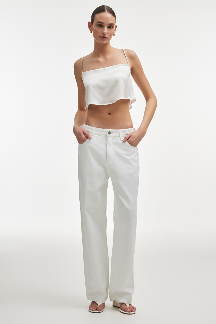 Taylor Denim Trousers Off White