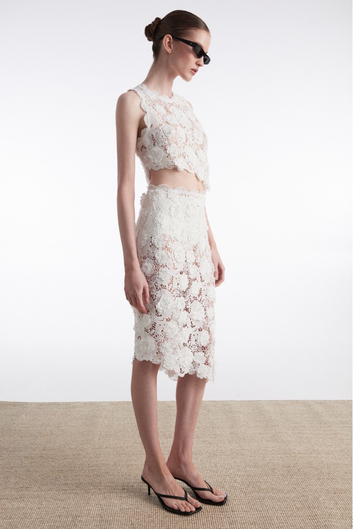 Charlotte Midi Skirt White