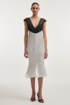 Naia Silk Midi Dress White