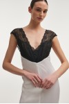 Naia Silk Midi Dress White