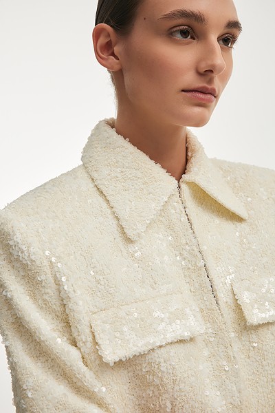 Petra Cropped Blazer White