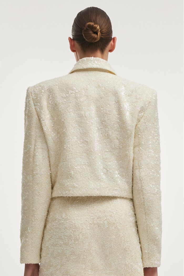 Petra Cropped Blazer White