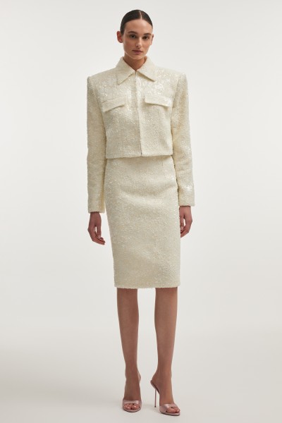 Petra Cropped Blazer White