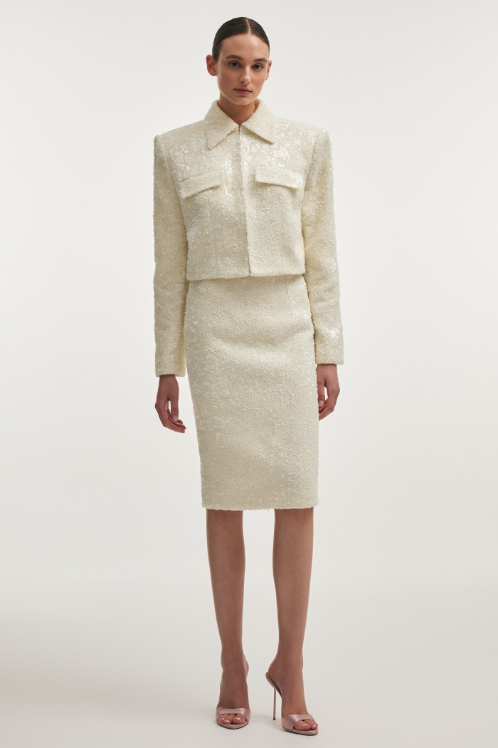 Petra Cropped Blazer White