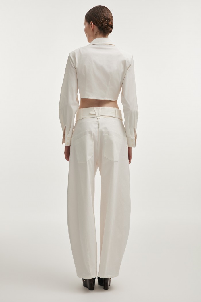 Pure Crop Shirt White