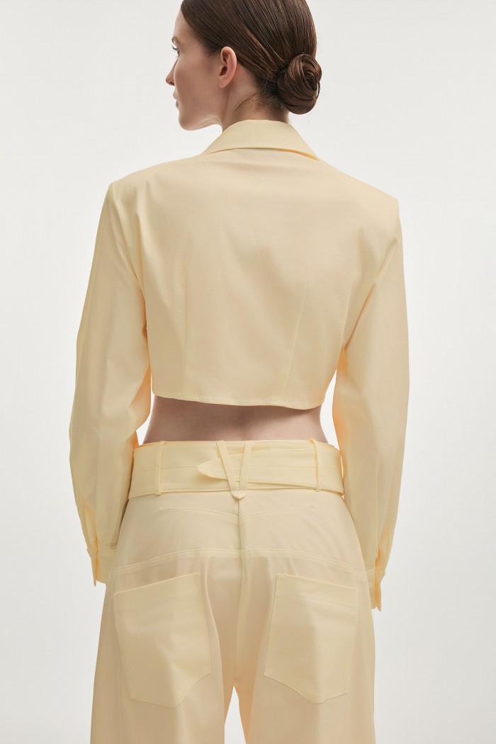 Pure Crop Shirt Butter yellow