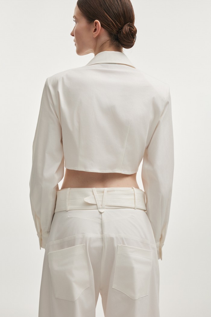 Pure Crop Shirt White