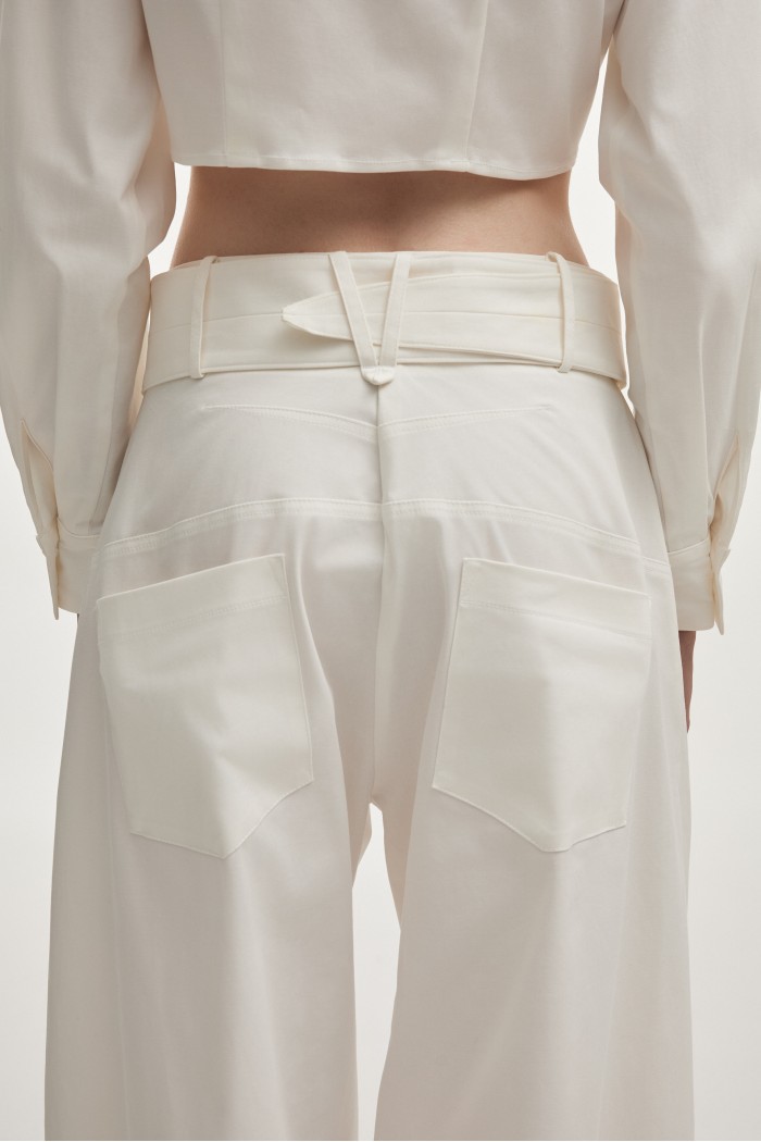 Pure Barrel Trousers White