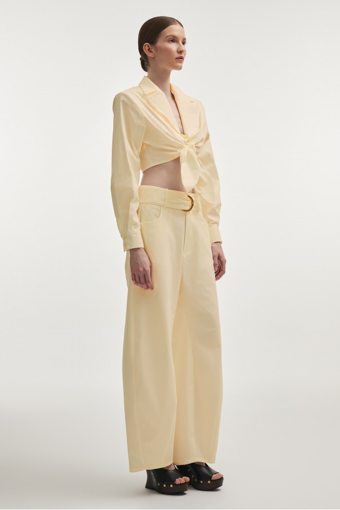 Pure Crop Shirt Butter yellow