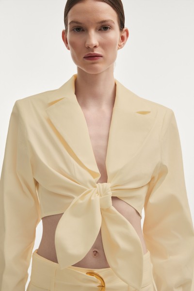 Pure Crop Shirt Butter yellow