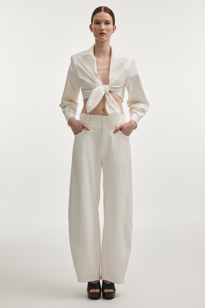 Pure Crop Shirt White