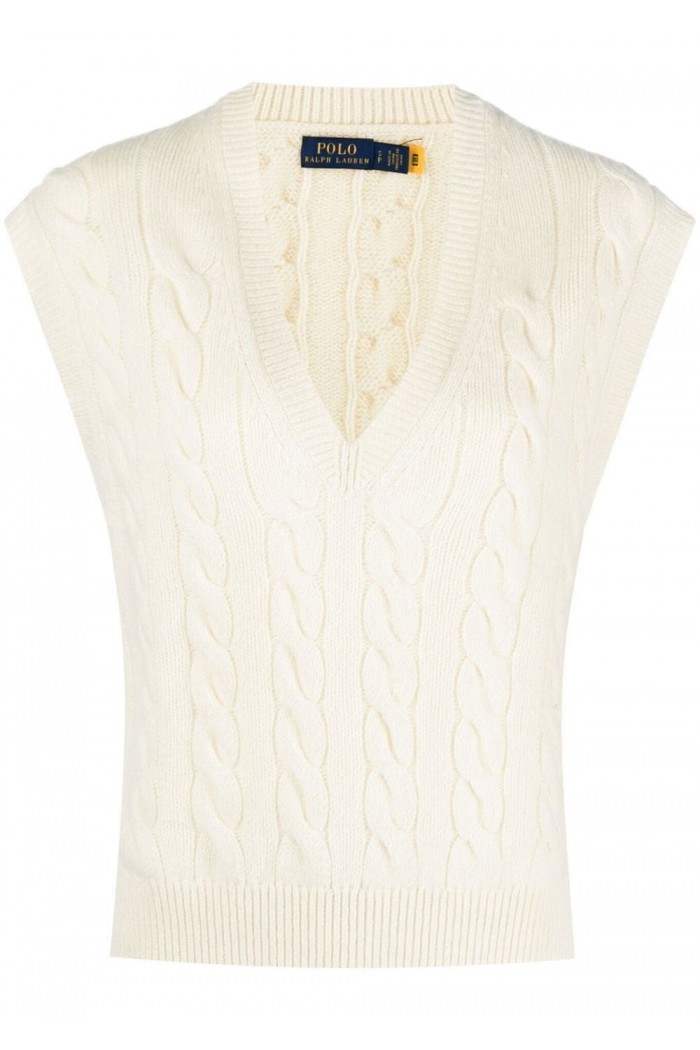 CABLE KNIT SLEEVLESS JUMPER