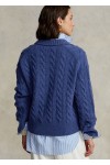 CABLE KNIT WOOL CASHMERE POLO JUMPER