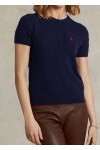 CABLE WOOL CASHMERE SHORT SLEEVE JUMPER
