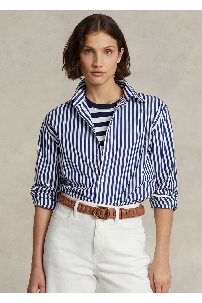 RELAXED FIT STRIPED COTTON SHIRT