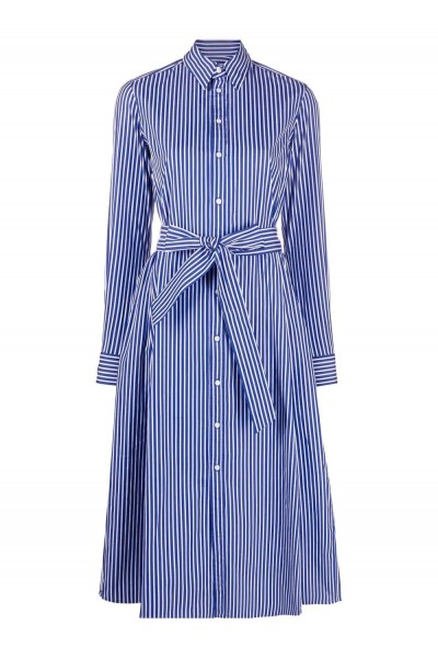 BELTED STRIPED COTTON DRESS
