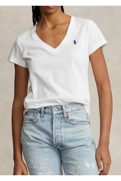 V NECK T-SHIRT WHITE