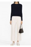 CABLE KNIT WOOL CASHMERE POLO JUMPER 