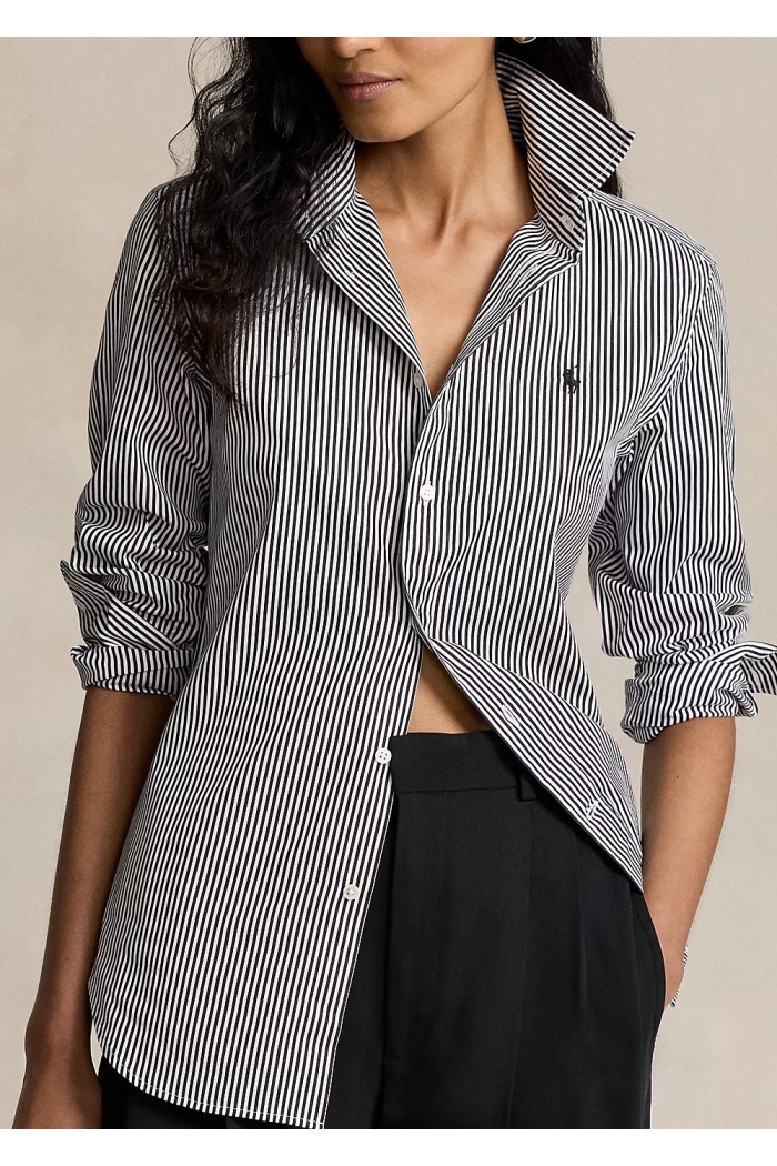Slim Fit Striped Cotton Shirt