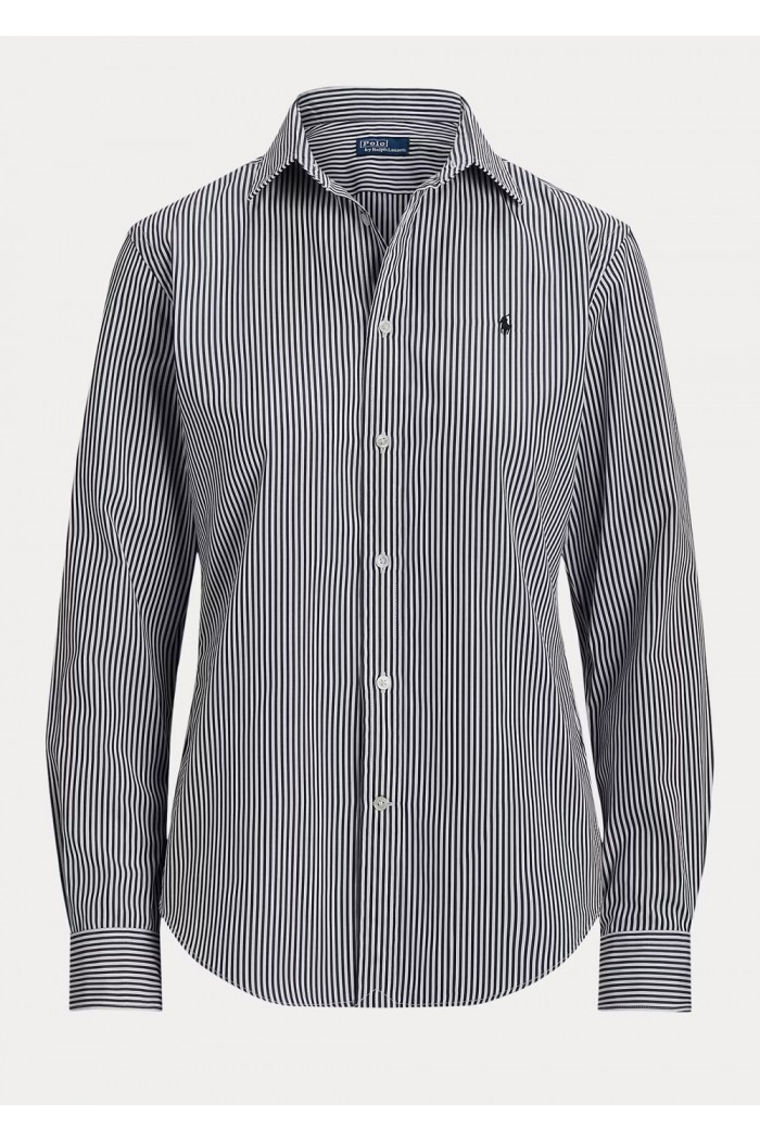 Slim Fit Striped Cotton Shirt