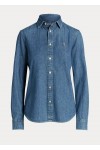 slim fit denim shirt