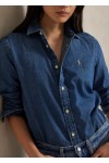 slim fit denim shirt
