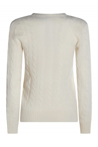 Cable-Knit Wool-Cashmere V-Neck Jumper