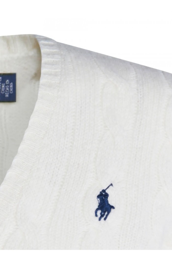 Cable-Knit Wool-Cashmere V-Neck Jumper