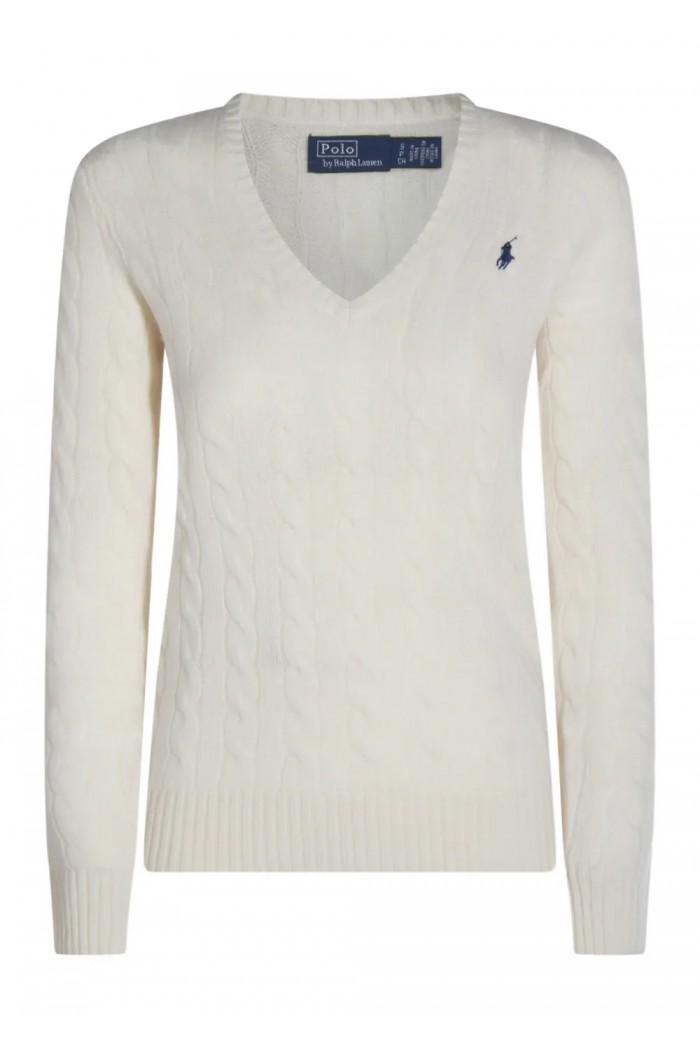 Cable-Knit Wool-Cashmere V-Neck Jumper