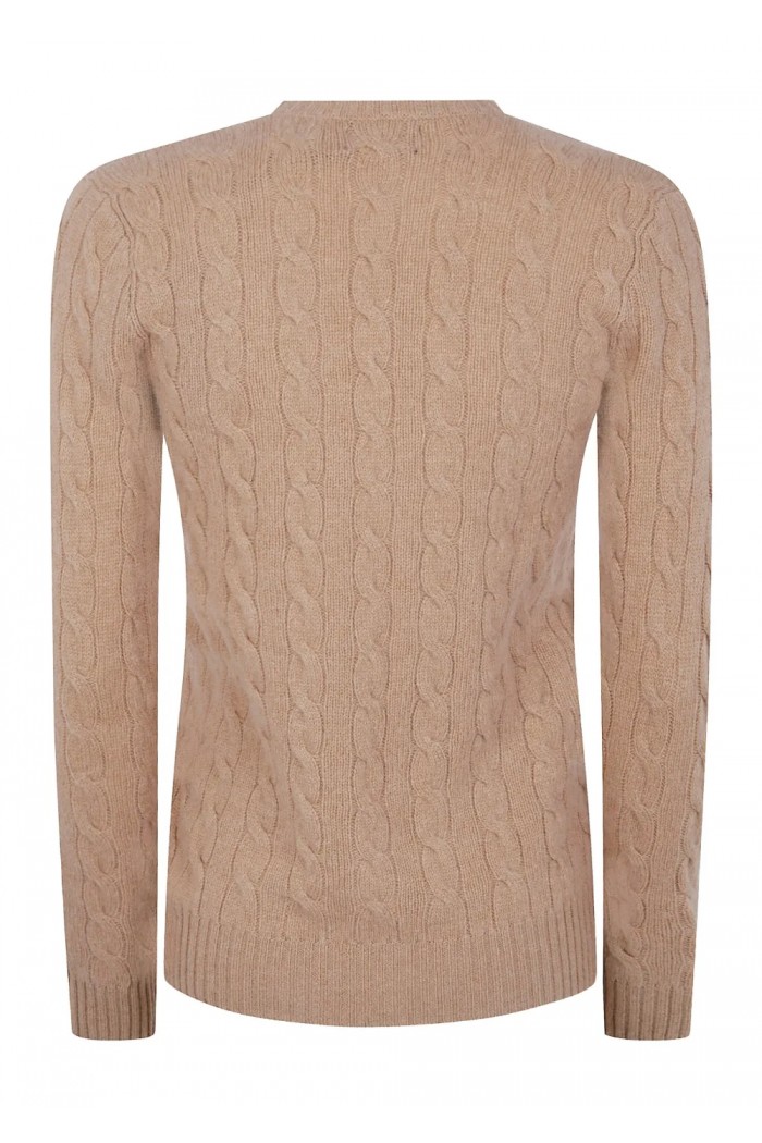 Cable-Knit Wool-Cashmere V-Neck Jumper