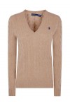 Cable-Knit Wool-Cashmere V-Neck Jumper