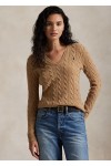 Cable-Knit Wool-Cashmere V-Neck Jumper
