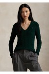 Cable-Knit Wool-Cashmere V-Neck Jumper