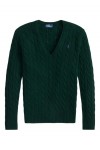 Cable-Knit Wool-Cashmere V-Neck Jumper
